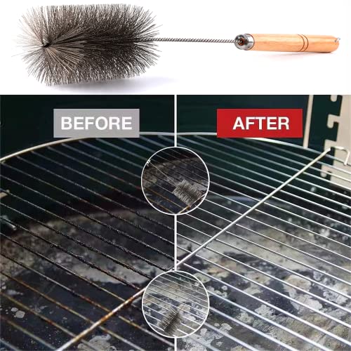 18 in Tent Wood Burning Stove Pipe Cleaning Brush Stainless Steel Bristles - size: 3.5IN