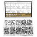 252 Pieces #4-40 x 3/16", 1/4", 5/16", 3/8", 1/2", 5/8", 3/4", 1", Countersunk Head Socket Cap Screws Nuts Washers Assortment Kit, 304 Stainless Steel, Fully Machine Thread - size: #4-40, style: Countersunk Head