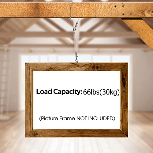 Picture Hanging Wire Kit,4Pcs,Wire Long 6.6FT,Holds Up to 66lbs,Easy to Use - color: Silver, size: 2M4PCS