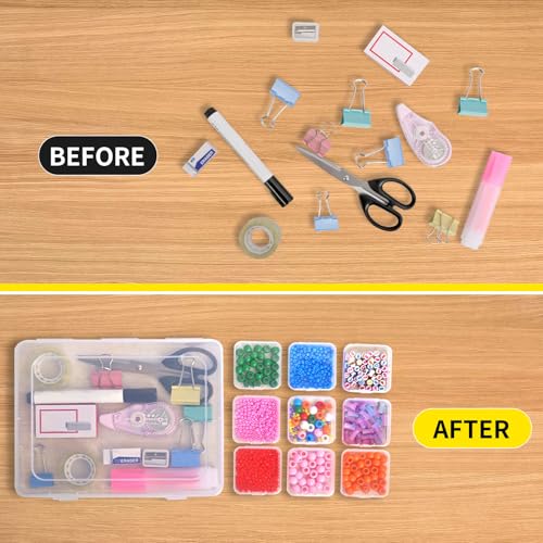 Bead Organizer Box, 60pcs Small Clear Plastic Storage Containers, Craft Storage Box Features Hinged Lid and Labels, Mini Boxes for Bracelets, Jewelry, Diamonds, Clay Beads, Screws, Seeds, Small Parts - size: 2 Pack 60 Pcs