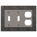Amerelle 43TTDAN English Garden Wallplate, 2 Toggle / 1 Duplex Outlet, Cast Metal, Antique Nickel, 1-Pack - color: Antique Nickel, size: 2 Toggle / 1 Duplex
