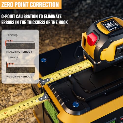 SENDA 3-in-1 Laser Tape Measure - 197Ft Digital Measuring Tape with Led Display&16Ft Measuring Tool with Magnetic Hook & Auto Lock - Pythagorean, Area, Volume, Ft/Ft+in/in/M Unit,AAA Battery*2, Yellow - color: Yellow(Battery Model), size: 197 FT