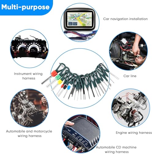 Terminal Removal Tool Kit 172 Pcs Depinning Tool Electrical Connector Pin Removal Tool Kit Pin Extractor Tool Set Wire Terminal Release Tool for Automotive Car Household Devices - color: 172 PCS