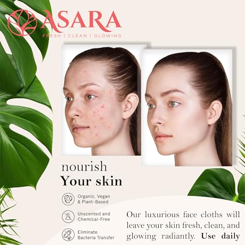 Clean Face Towels Disposable XL Facial Wipes | Add Water As a Makeup Remover | Sensitive Skin Face Towels | Organic Vegan Biodegradable - Clean Daily Towelettes | by Asara (100 Count) - size: 100 Count