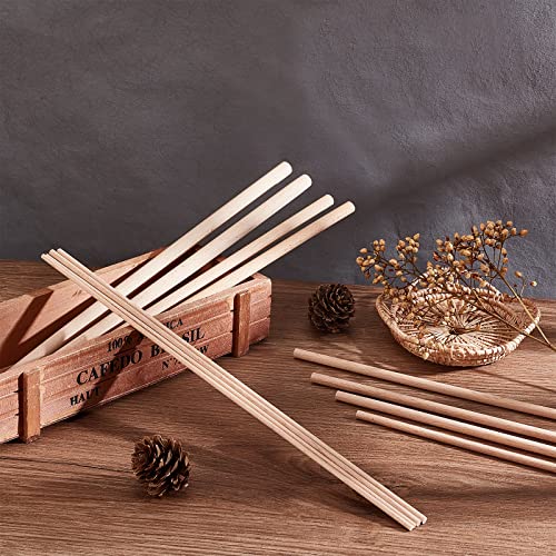 OLYCRAFT 36Pcs Dowel Rods Wood Sticks 3mm 4mm 5mm 6mm 8mm 10mm Assorted Sizes Beech Wood Sticks Unfinished Dowel Round Wood Dowels for DIY Projects Crafting, Wooden Craft Sticks - size: 300x3~10mm
