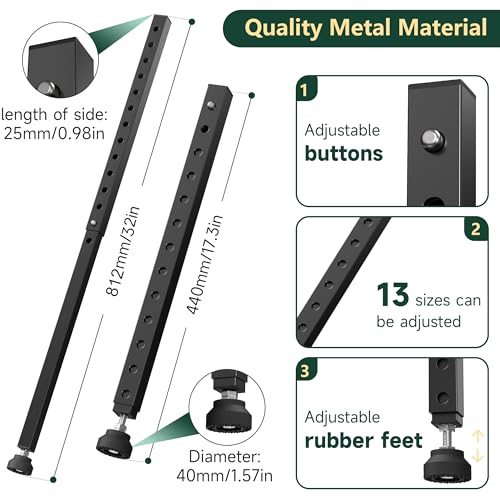 WooFog Adjustable Window Security Bars Vertical, Heavy Duty Sliding Patio Glass Door Lock Bar with Rubber Feet, 17-32 inch Window Safety Stopper for Up and Down Windows -Black 2 PCS Patented - size: 17" to 32" Black-2 PCS