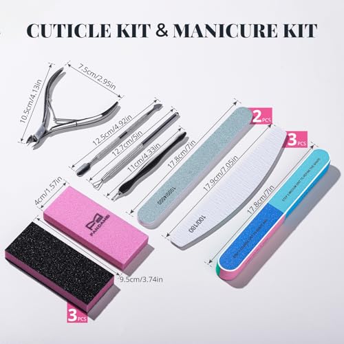 FANDAMEI Cuticle Kit, Nail Prep Kit, Nail Care Kit, Manicure Kit for Women