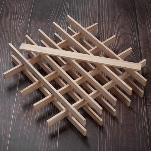 Wood Strips Trim Slats for Crafts, Square Wooden Dowels Wooden Sticks for Crafts, 1/4" × 1" × 15", 15 PCS Wood Dowel Rods, Unfinished Hardwood Sticks Flat Lumber Boards for Woodworking - size: 1/4x1x15 in - 15PCS