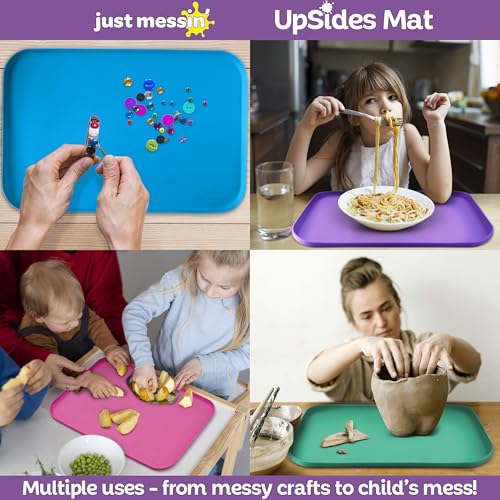 Just Messin’ Silicone Arts and Crafts Mat for Kids, 12"x 18", Purple - color: Purple, size: 12" x 18"