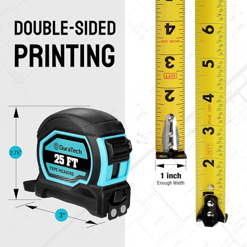 DURATECH 25FT Magnetic Double-Sided Tape Measure, Easy Read Measuring Tape - size: 25 FT, style: 1 Pack