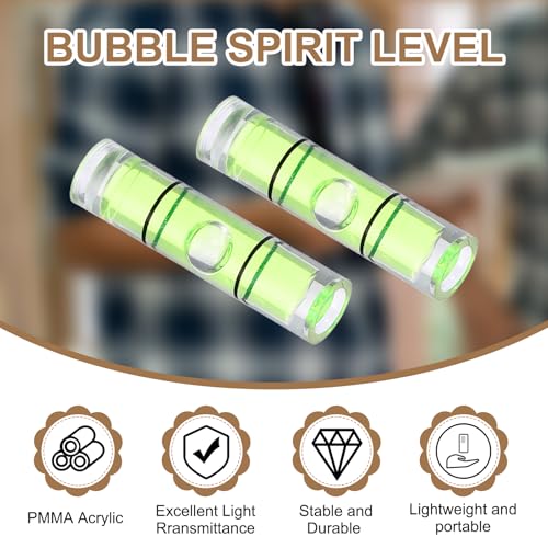 HARFINGTON 12pcs Mini Cylindrical Bubble Spirit Level Vials 6x24mm - size: 6x24mm