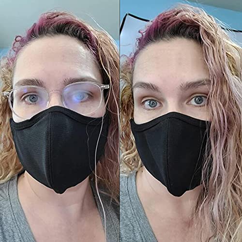 comfso Black Cloth Face Masks for Adults Washable Fabric XL Large Reusable - style: Medium for Teens 10+/Small Face Adult