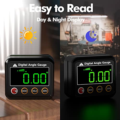 Magnetic Digital Angle Finder Protractor Inclinometer - Mini Digital Level Angle Gauge - Fast & Stable Measurement Tool - Backlit Display & Big Number - Woodworking, Construction