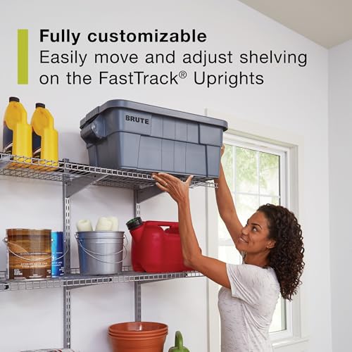 Rubbermaid Fasttrack Rail Storage 36"x12" 3-Shelf Kit, 350 lbs. Per Shelf, for Home/Garage/Shed/Workshop Organization - size: 36" Shelf