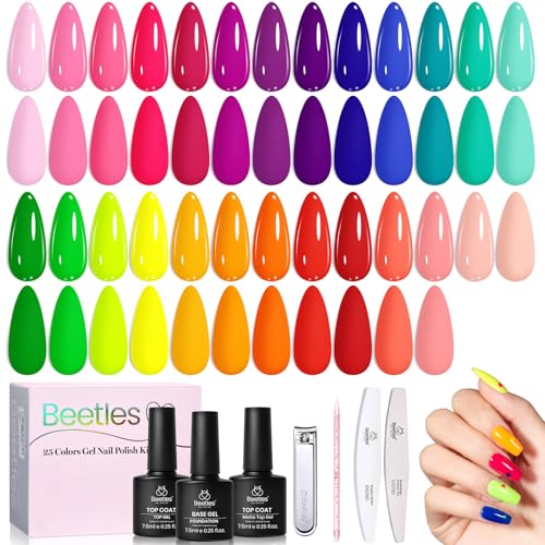 Beetles Neon Gel Polish Set, Neon Summer Collection, 25 Colors - color: Neon Summer