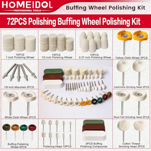 72Pcs Polishing Kit for Dremel Buffing Wheels with Polishing Compound - style: Style 2