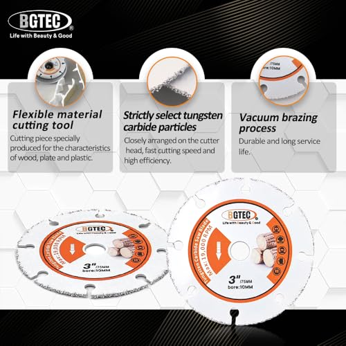 BGTEC 3 Cut Off Wheels 3/8 Arbor 4 Pieces, Wood and Metal Saw Blades - style: TCT+Wood+Metal