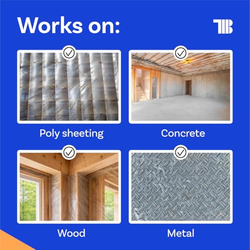 Vapor Barrier Tape - 4 inch x 180' Roll, Made in USA, White Polyethylene Tape for Crawl Spaces & Moisture Barriers, Waterproof Seal & Seam Tape for Underlayment, Insulation, and Plastic Liners