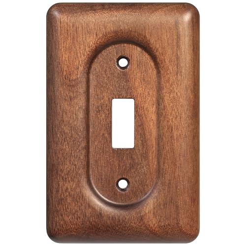 Solid Walnut Light Switch Cover Decorative Single Toggle Wall Plate for Rustic Contemporary Interiors - color: Walnut wood, size: Single Toggle