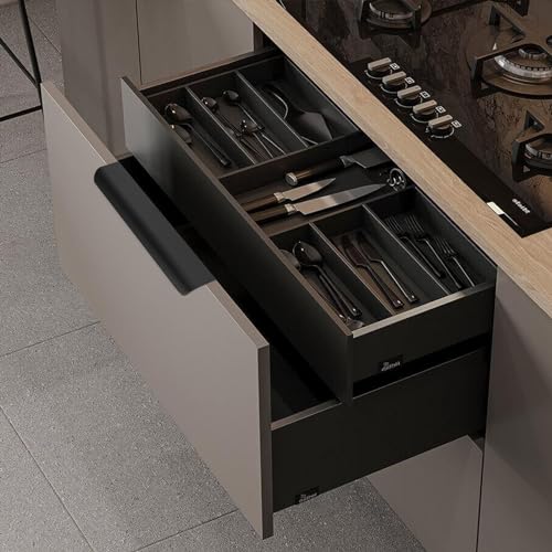 Malimali 10 Pack 7.87" Black Edge Finger Pulls for Cabinets, Drawer Pulls - color: Matte Black, size: 200mm/7.87" (10Pcs)