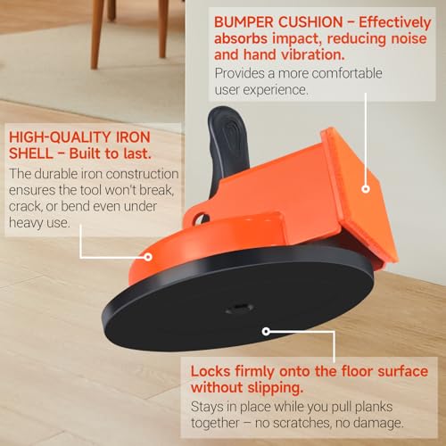 Floor Gap Fixer Tool Kit, Suction Cup Plank Grabber Floor Fix Pro with Rubber Mallet, Heavy Duty for Rigid Floating Laminate SPC LVT Vinyl Plank Flooring Gap Repair