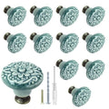 Biaungdo 12 Pcs Green Ceramic Kitchen Cabinet Knobs - color: Green