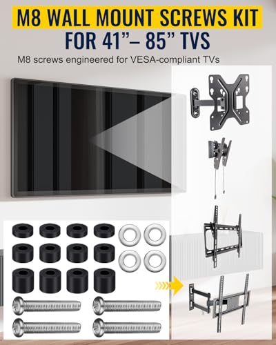 M8 Screws for Samsung TV – Extra Long Bolts with 13.5–45mm Mounting Range