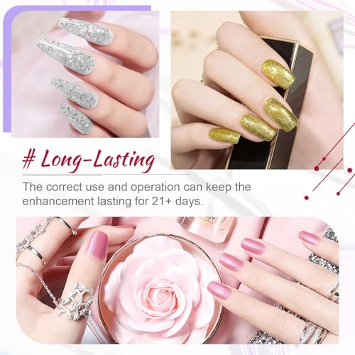 JODSONE 60 PCS Gel Nail Polish Starter Kit With U V Light 55 Kinds Of Color Glitter Gel Polish No Wipe Base And Glossy Matte Top Coat Easy To Apply - color: B22