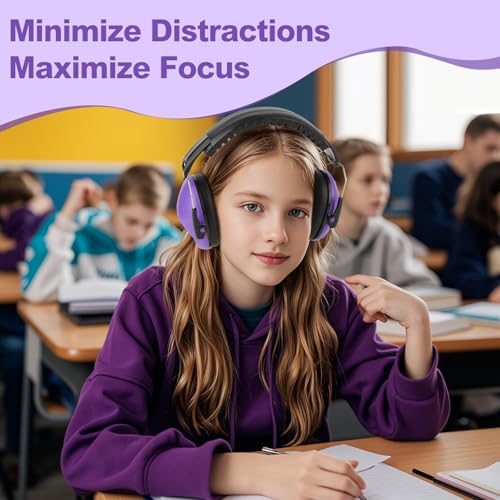 Floriogra Noise Cancelling Headphones for Kids/Toddler 28dB SNR Ear Muffs - color: Purple