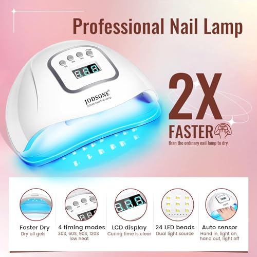 JODSONE Gel Nail Polish Kit with U V Light 32 Colors Gel Polish Nail + 4 Functional Adhesive Bottles Kit Soak Off Manicure Tools Gifts for Women - color: KIT-01