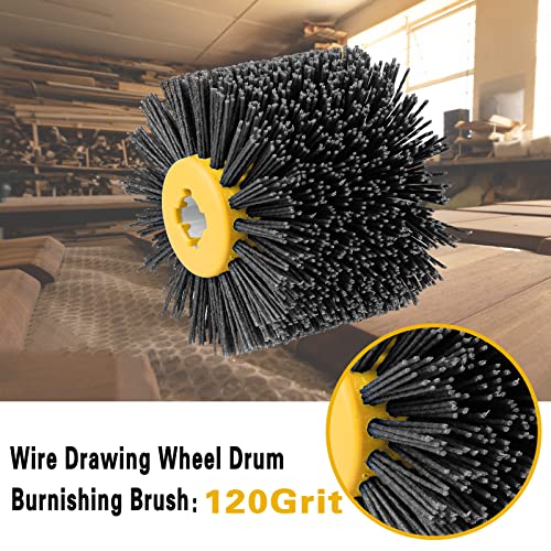 Shinboc 4.7x4 Inch Surface Conditioning Tool, 120 Grit Nylon Drawing Wheel - style: 120 Grit