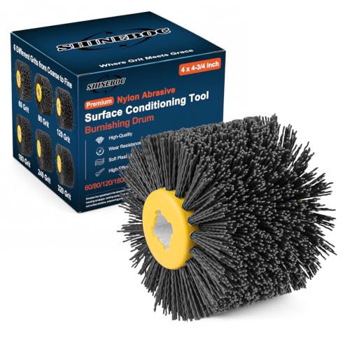 Shinboc 4.7x4 Inch Surface Conditioning Tool, 180 Grit Nylon Drawing Wheel - style: 180 Grit