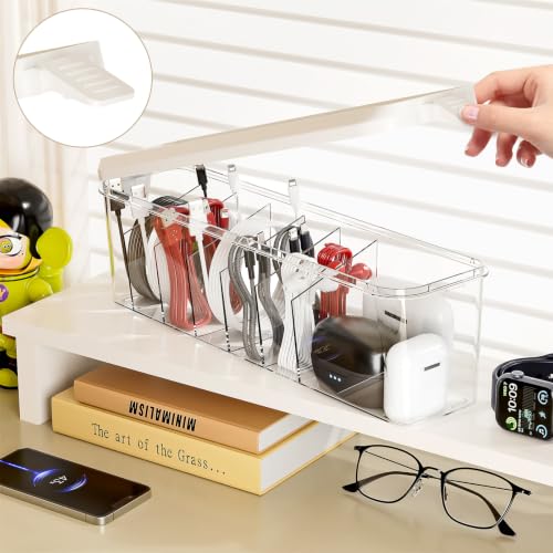 Desktop Charger Cord Storage Organizer Box Cable Organizer Box With Lid