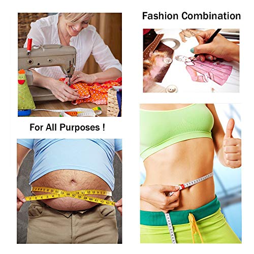 Tape Measure Body Measuring Tape, 120 Inch Soft Fabric Measuring Tape for Sewing Cloth Measurement, Double Scale Tailor Ruler for Weight Loss Medical Measurement Nursing Craft(White/Black) - color: Black and White