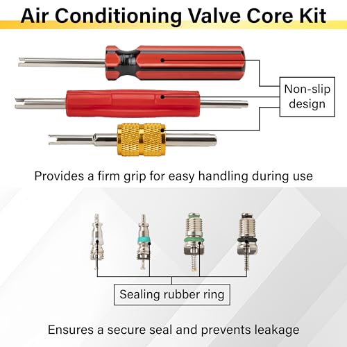 39 PCS Air Conditioning Valve Core Accessories Kit, Schrader Valve Tool