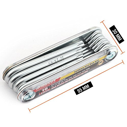 HORUSDY Tamper Proof Star Key Set (Folding) Security Torx Key Set Sizes Include T-6 to T-30 - style: Folding Star Key