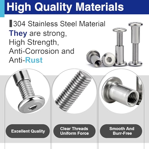 30 Sets M6 Barrel Nuts and Bolts Assortment, 20mm 25mm 40mm - size: 30 Sets M6 3 Size Kit