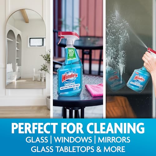 Windex Glass & Window Cleaner Spray Bottle, Original, 23 oz - size: 23 Fl Oz (Pack of 1), style: Trigger