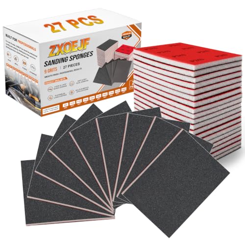 27 PCS 3x4 Inch Sanding Sponge, 240 Grit Sandpaper Pads Sanding Blocks Set - color: 240 Grit