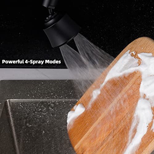 Faucet Aerator 4 Modes, 360° Swivel Faucet Sprayer Head Attachment, Black - color: Black, style: 2 Swivel Joints