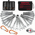 Premium Midget Wrench Set - 22-Piece Mini Combination Wrench Set Metric & SAE Ignition Wrench Sets 4-10mm & 5/32'' to 7/16'' Lightweight Small Carry Pouch - color: 22-pc Small Wrench Set