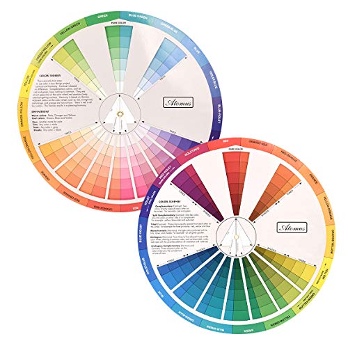 Creative Color Wheel, Paint Mixing Learning Guide Art Class Teaching Tool for Makeup Blending Board Chart Color Mixed Guide Mix Colours (9.25inch) - style: New