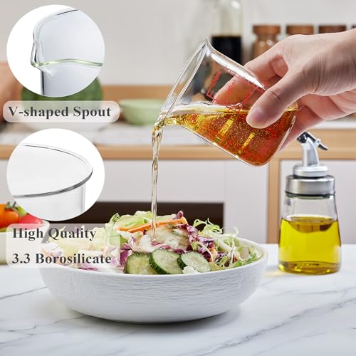 Ackers Borosilicate Glass Measuring Cup with Spout, 250 ml, 8 oz/1 Cup - size: 1Cup,250ML