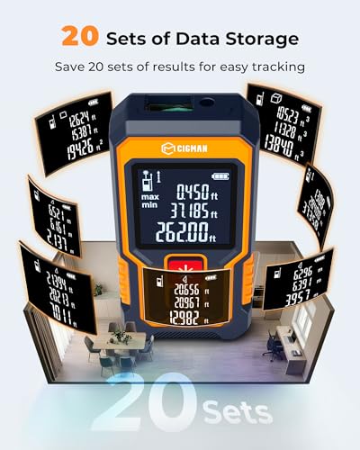 CIGMAN Mini Laser Measuring Tool, 262Ft Laser Tape Measure for Home&DIYers