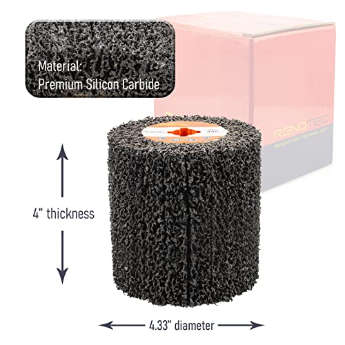 Black Cleaner Flap Wheels, Strip Drum, 110x100mm, 4 inch, for Pickling, Removing Rust, Paints, enamels, oxidations. for Burnishing Polishing Machine (40 GRIT) - style: Strip Drum #40