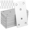 30 Packs 4x2 Inches Stainless Steel Flat Straight Brace Brackets, Mending Joining Plates, Metal Mending Plates with Screws for Furniture Repairing, 2 mm Thickness - size: 30 PCS 4x2 In