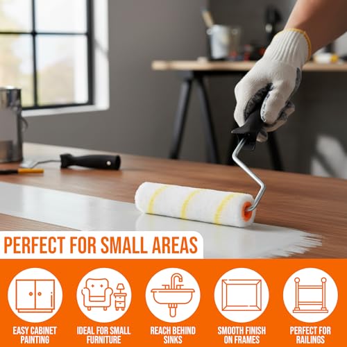 Harrier Hardware 15-Pack 6" Mini Paint Roller Covers 3/8" Nap