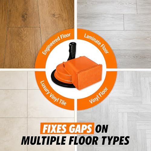 Floor Gap Fixer Tool, Suction Cup Floor Repair Kit with Rubber Mallet | Suction Cup Design, Rubber Mallet Included, Floor Gap Adjustment, For Laminate, Vinyl & Hardwood Floors