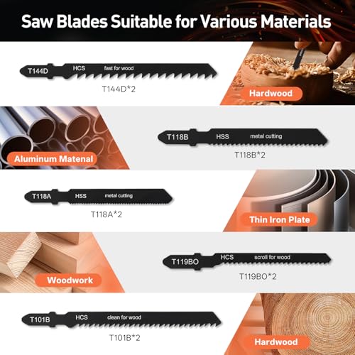 17Pcs Handsaw & File Set, Blade Quick Change, 10 Saw Blades & 6 Files