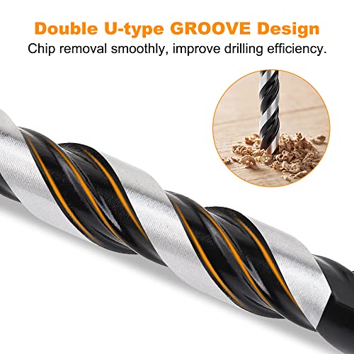 10-Piece Extended Masonry & Concrete Drill Bit Set, Carbide Tips, 1/8"-1/2" - size: 10 pcs 1/8"-1/2" Masonry Drill Bits Set